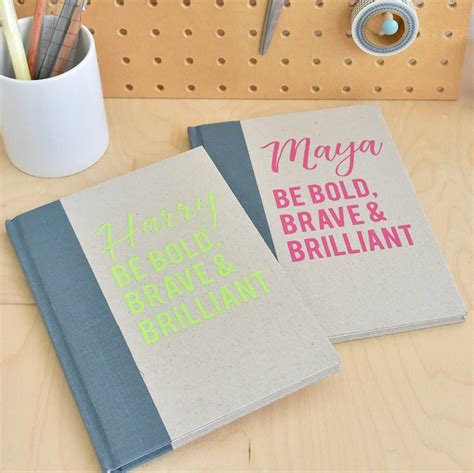Personalised Bold Brave And Brilliant Notebook By Ellie Ellie