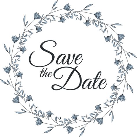 Save The Date With The Floral Wreath Beautiful Design For Wedding