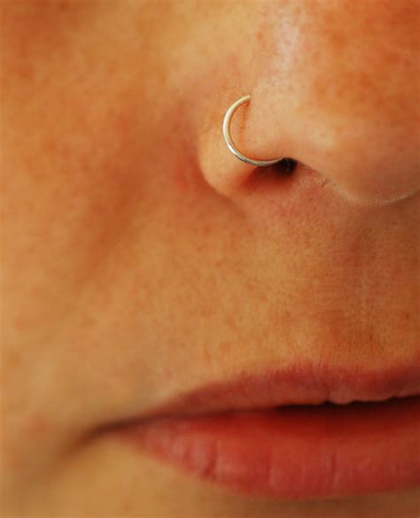 nose ring small nose hoop silver sterling nose hoop earring etsy