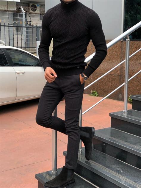 Turtleneck Outfit Men Sweater Outfits Men Fall Outfits Men Mens
