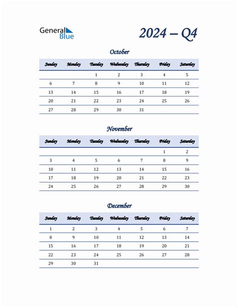 Q4 Quarterly Calendar 2024 In Pdf Word Excel