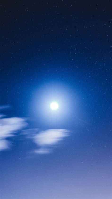 Blue Sky Night Moon Light Beautiful 1080x1920 Wallpaper Blue Sky