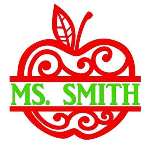 Free flat apple logo icon of all; Amazon.com: Personalized Apple Teacher Name Decal - Gloss ...