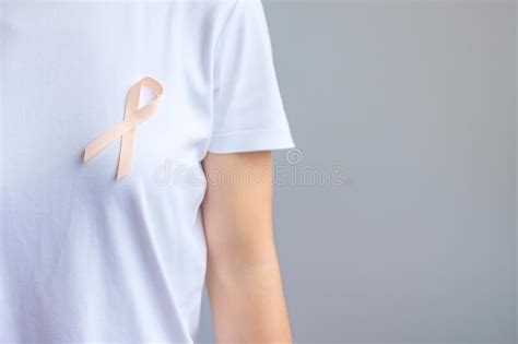 Peach Ribbon For September Uterine Cancer Awareness Month Healthcare
