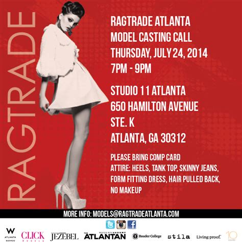 Ragtrade Atlanta Model Casting Call Auditions Free