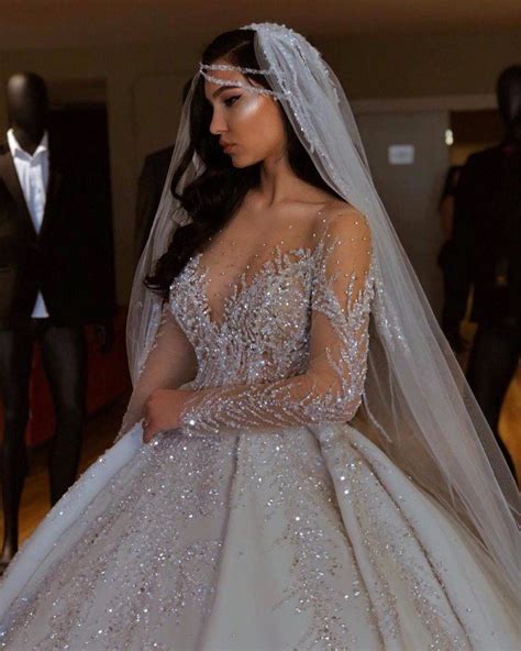 luxury arabic ball gown wedding dress long sleeve with large beaded ap ball gowns wedding