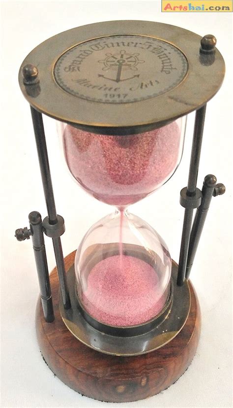 Artshai 5 Minute Vintage Hourglass Sand Timer With Wooden Stand