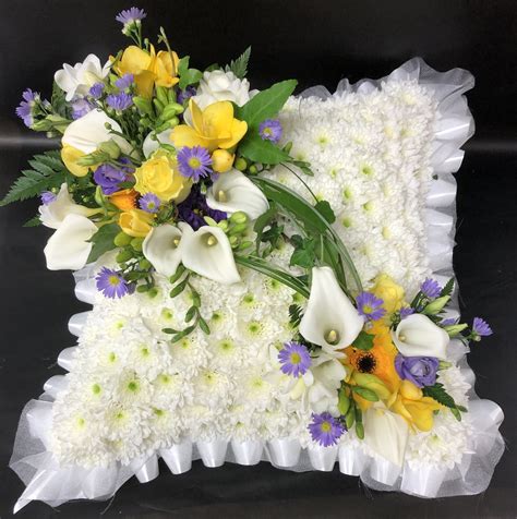 Pillow And Cushion Funeral Flower Tributes By Fareham Florists Hampshire