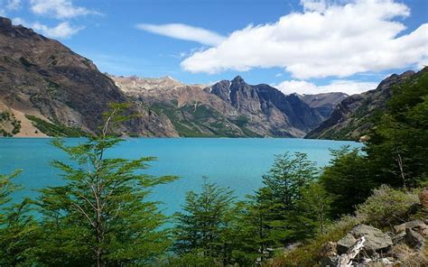 Nature Landscape Lake Mountain Trees Chile Turquoise Water Summer
