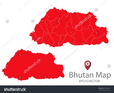 Couple Set Mapred Map Bhutanvector Eps10 Stock Vector Royalty Free