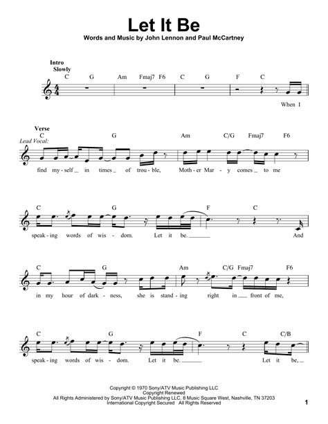 Sign up now or log in to get the full version for the best price online. The Beatles Let It Be Piano Sheet