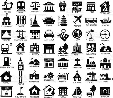 Map Symbol Icon Set Stock Vector Art And More Images Of 2015 478074598