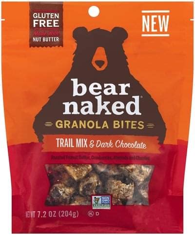 Bear Naked Trail Mix Dark Chocolate Granola Bites 7 2 Oz Nutrition