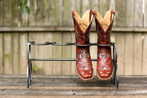 See more ideas about cowboy boot purse, purses, cowboy boot crafts. Image result for diy cowboy boot storage ideas | Boot rack ...