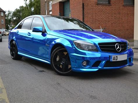 Yes it is the same car! Mercedes C63 AMG Chrome Blue Wrap | Hot rods cars muscle ...