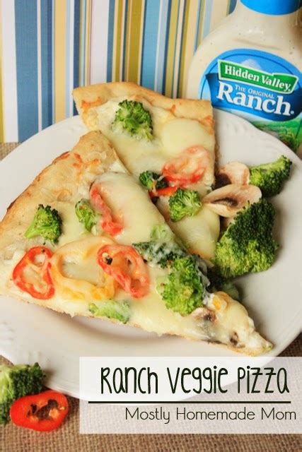 Ranch Veggie Pizza With Hidden Valley Ranch Dressing Mostly