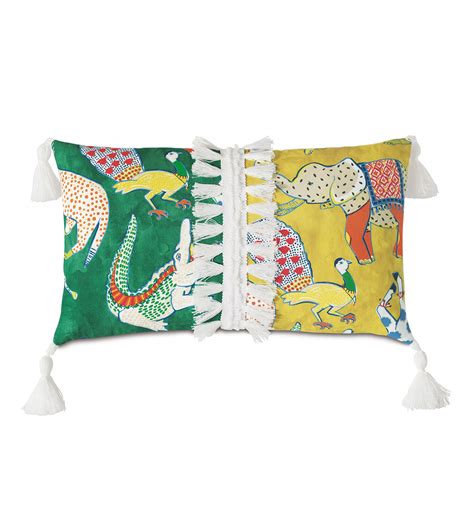 Hullabaloo Tassel Trim Decorative Pillow Eastern Accents