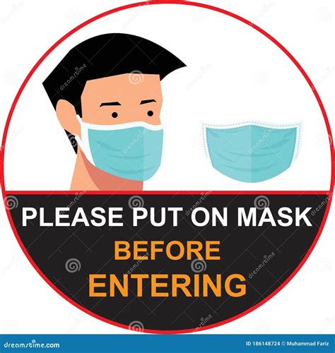 Please Put On A Mask Before Entering To The Shop Vector Signage Graphic