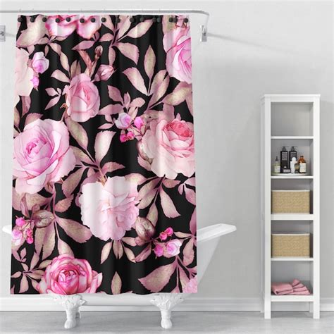 Roses Shower Curtain Shower Curtain Shower Curtain Design Etsy