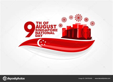August Singapore National Day Vector Illustration Suitable Greeting