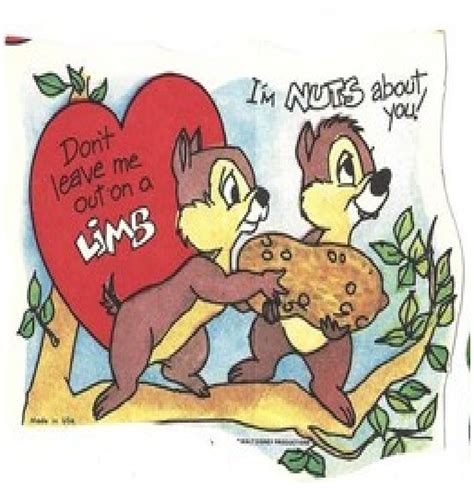 Dont Leave Me Out On A Limb Im Nuts About You Chip N Dale Disney Valentine Card Disney