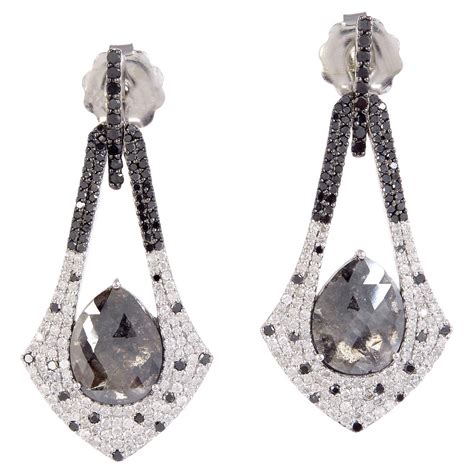 Pear Shaped Dangle Earrings Accented With Pave Diamonds In K Gold And