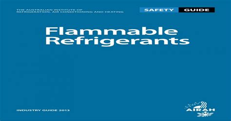 Flammable Refrigerants Safety Guide Pdf Document