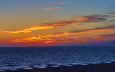 The Pacific Ocean Is During Sunset Stock Image Image Of Shore Dusk