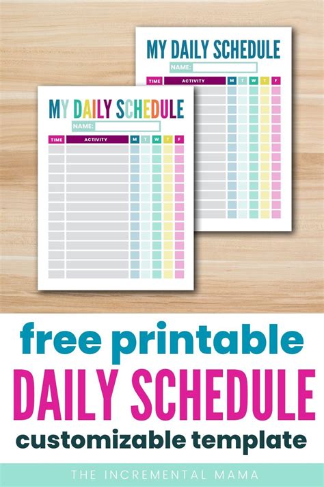 Free Printable Kids Daily Schedule Template Daily Schedule Template