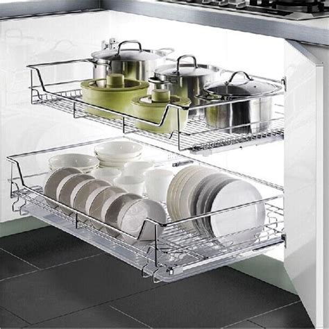 Pullout baskets pullout baskets help to make your kitchen more efficient by providing a convenient place for canned goods, fruit, vegetables, cleaners, linens or other kitchen items you need to have at your fingertips. Pull Out Wire Basket Kitchen Larder Unit Cupboard Food ...