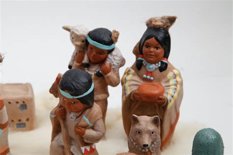 Native American Clay Nativity Set Ebth