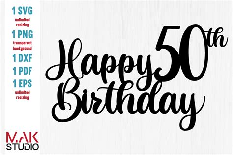 Happy 50th Birthday Graphic By Makstudion · Creative Fabrica