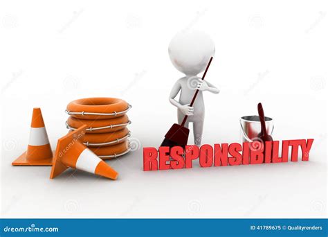 3d Man Responsibility Concept Stock Illustration Illustration Of