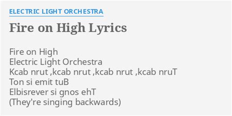 Fire On High Lyrics By Electric Light Orchestra Fire On High Electric
