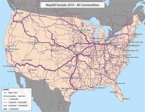Railroad Usage In The Usa By Us Dot Map Rail Usa Karta
