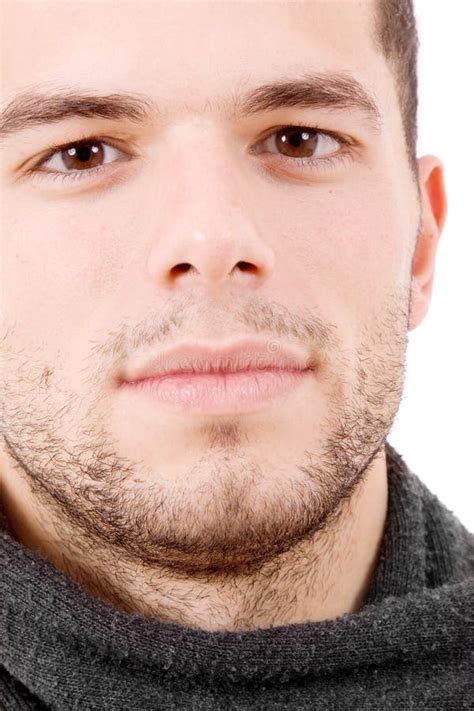 Close Up Portrait Of Young Serious Man Stock Photo Image Of Handsome