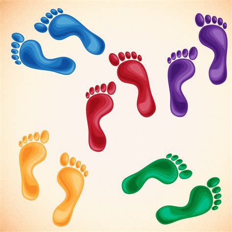 Colorful Footprints Vector Ask A Tech Teacher