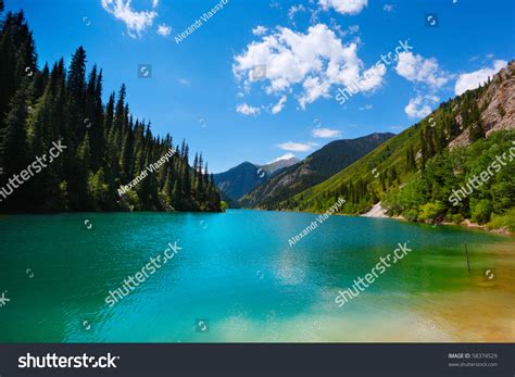 Landscape With Beautiful Mountain Lake Stock Photo