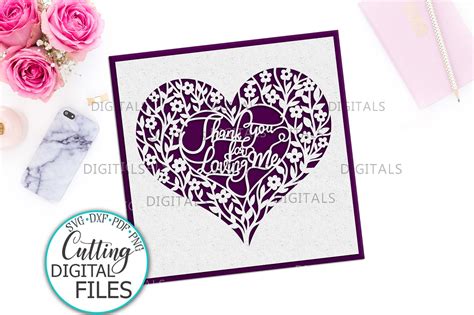 Thank you for your support, ann. Thank you Mothers Day card paper cut out template svg dxf ...
