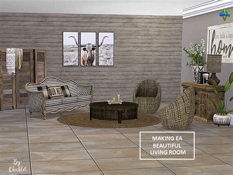 The Sims Resource Making Ea Beautiful Living Room Set Read Desc For