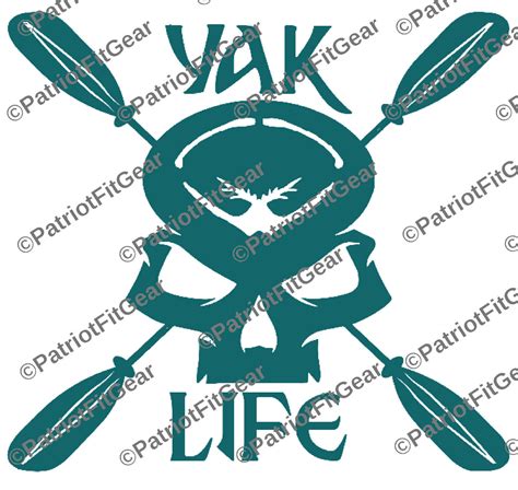 Yak Lifekayakskullkayakingpaddlingwater Sportsriver Lifevinyl