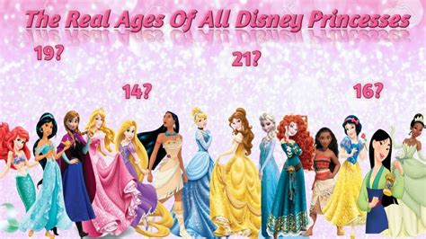 The Actual Ages Of Disney Princesses Otosection