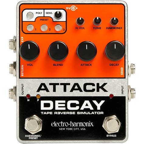 Electro Harmonix Attack Decay Effects Pedal Musicians Friend