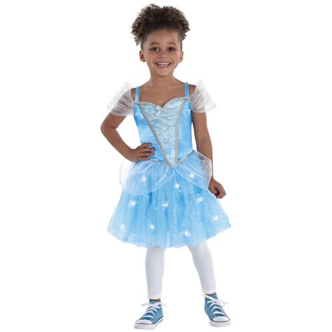 Toddler Disney Cinderella Blue Light Up Princess Dress Halloween