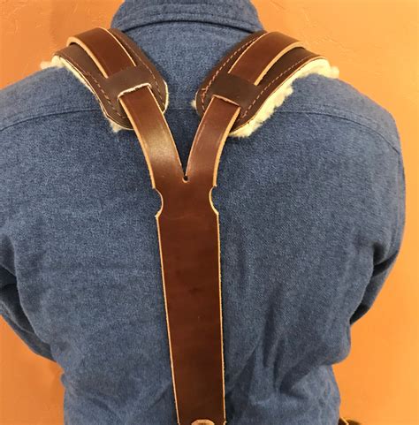 Leather Tool Belt W Suspenders Large General Carpenters Etsy