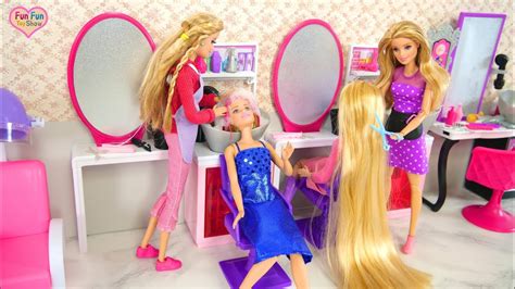Barbie Sparkle Style Salon Unboxing Review Salon Kecantikan Boneka Barbie Salão De Beleza Youtube