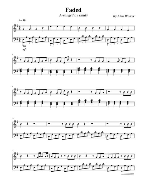 Faded Easy Piano Sheet Music Free Printable Printable Templates