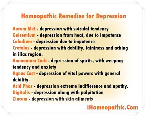 Natural Homeopathic Remedies For Depression Homeopathic Treatment