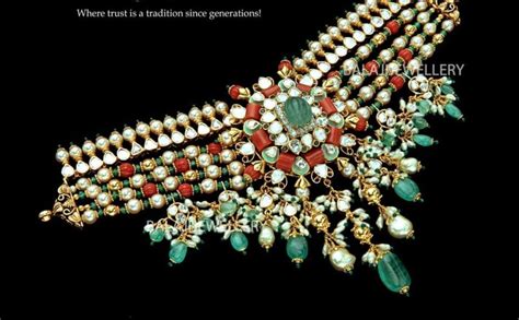 Pearl Coral Beads And Uncut Diamond Choker Indian Jewellery Designs