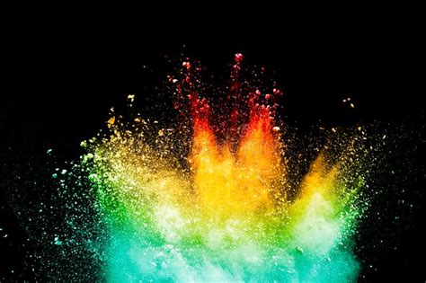 Abstract Color Powder Explosion On Black Background Stock Image Image